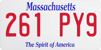 MA license plate 261PY9