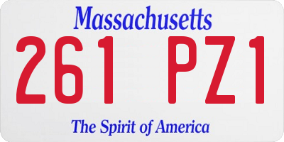 MA license plate 261PZ1
