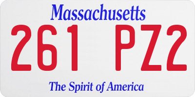 MA license plate 261PZ2