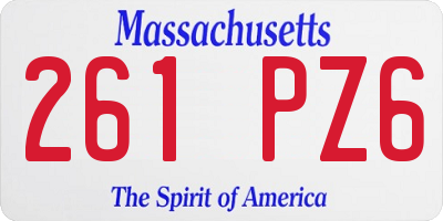 MA license plate 261PZ6