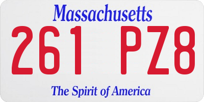 MA license plate 261PZ8