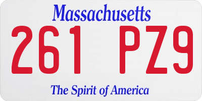 MA license plate 261PZ9