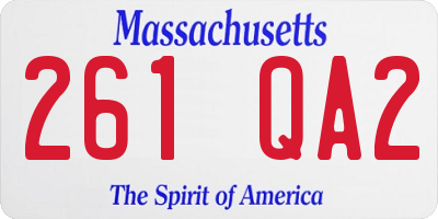 MA license plate 261QA2