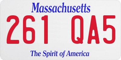 MA license plate 261QA5