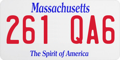 MA license plate 261QA6
