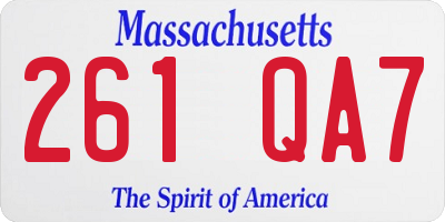 MA license plate 261QA7