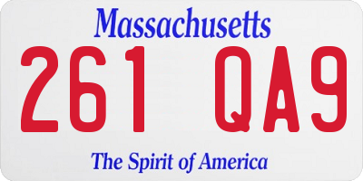 MA license plate 261QA9