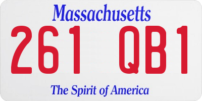 MA license plate 261QB1