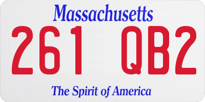 MA license plate 261QB2