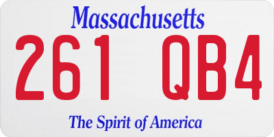 MA license plate 261QB4