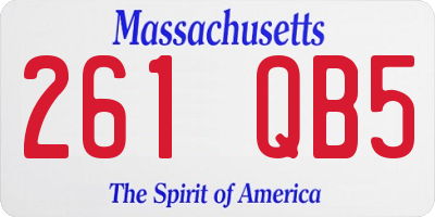 MA license plate 261QB5
