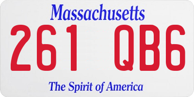 MA license plate 261QB6