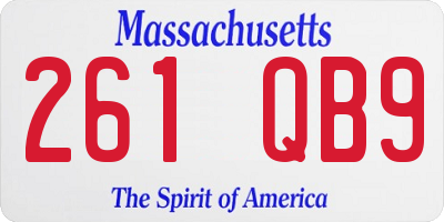 MA license plate 261QB9