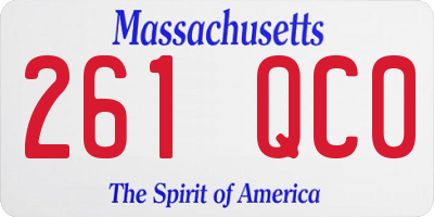 MA license plate 261QC0