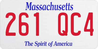 MA license plate 261QC4