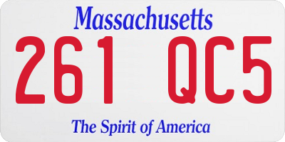 MA license plate 261QC5