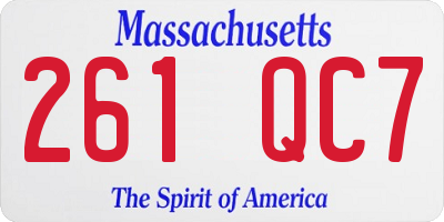 MA license plate 261QC7