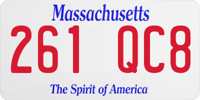 MA license plate 261QC8