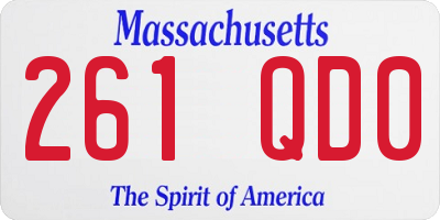 MA license plate 261QD0