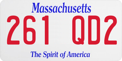 MA license plate 261QD2