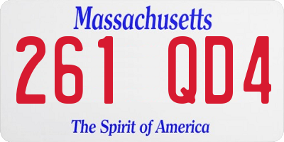 MA license plate 261QD4