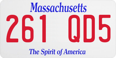 MA license plate 261QD5