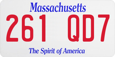 MA license plate 261QD7