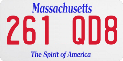MA license plate 261QD8