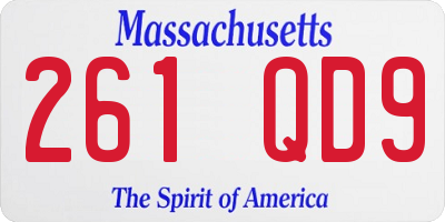 MA license plate 261QD9