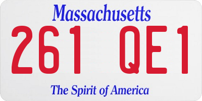 MA license plate 261QE1