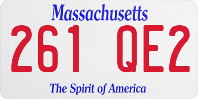 MA license plate 261QE2