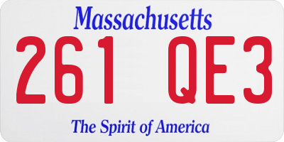 MA license plate 261QE3