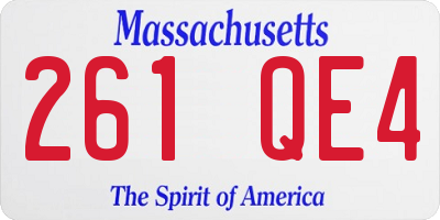 MA license plate 261QE4