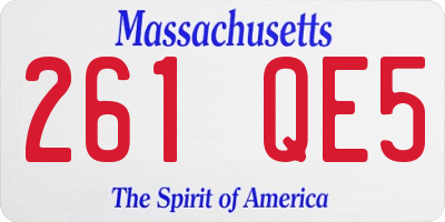MA license plate 261QE5