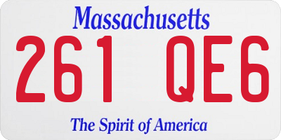 MA license plate 261QE6
