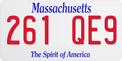 MA license plate 261QE9