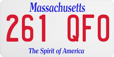 MA license plate 261QF0