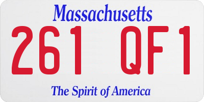 MA license plate 261QF1