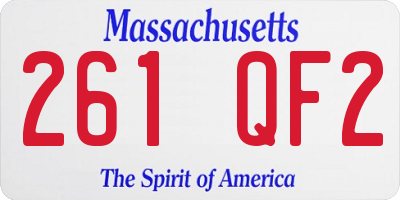 MA license plate 261QF2