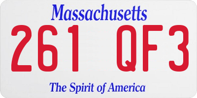 MA license plate 261QF3
