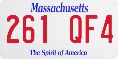 MA license plate 261QF4