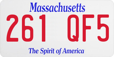 MA license plate 261QF5