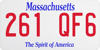 MA license plate 261QF6