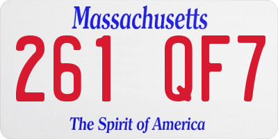 MA license plate 261QF7
