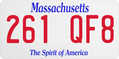 MA license plate 261QF8