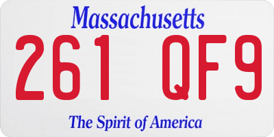 MA license plate 261QF9