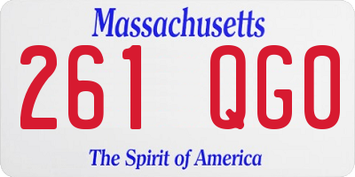 MA license plate 261QG0