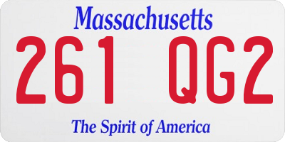 MA license plate 261QG2