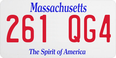 MA license plate 261QG4