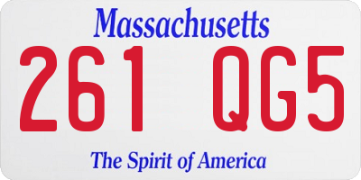 MA license plate 261QG5
